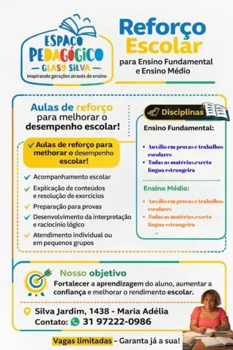 Aulas de reforço escolar 