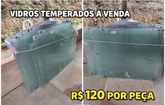 Vidros temperados usados - Retirados de demolição - Preço Baixo!!!
