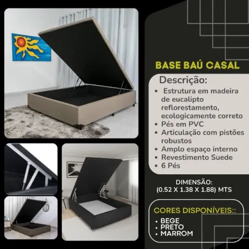 Base Cama Baú Box Casal Nova pronta Entrega
