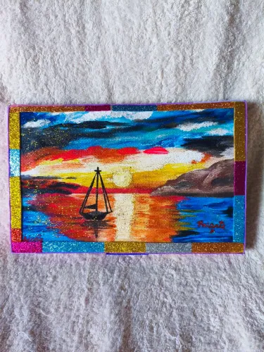 Pintura de paisagem natural 