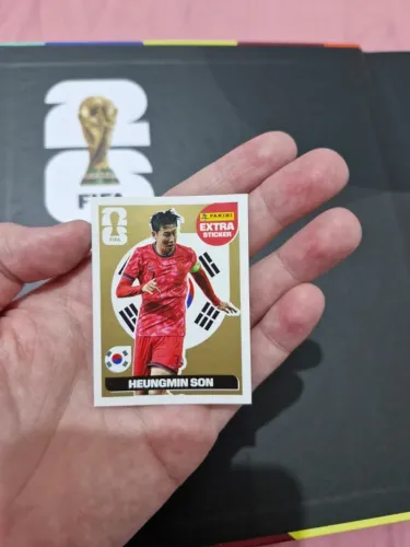 Figurinha Extra Sticker Ouro - Heung-Min Son (Coreia do Sul) RARISSIMA