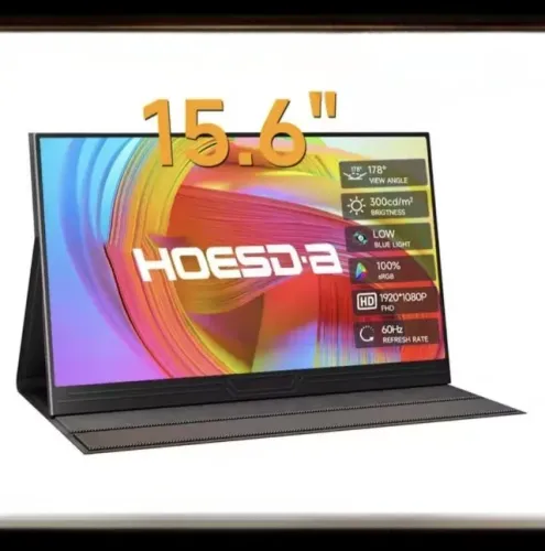 Monitor portátil HOESD.a |15,6 Pol | Fhd | Ips 300cdm2 | USB-C | Hdmi