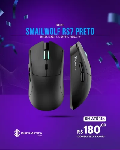 MOUSE SMAILWOLF RS7 PRETO