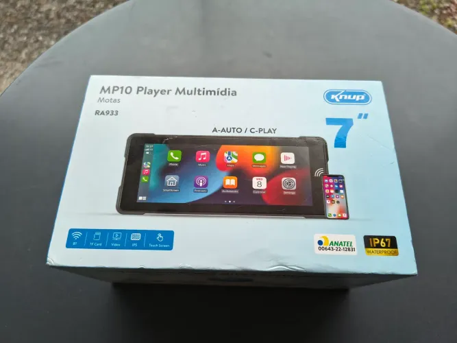 CarPlay / Android Auto para Moto Knup MP10 7" - IP67 - Seminovo