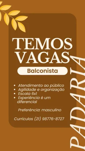 Balconista padaria