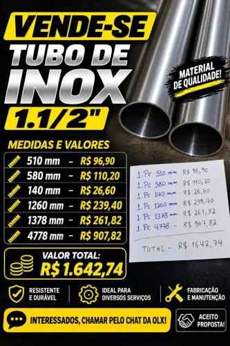 Tubo de inox 1.1/2"