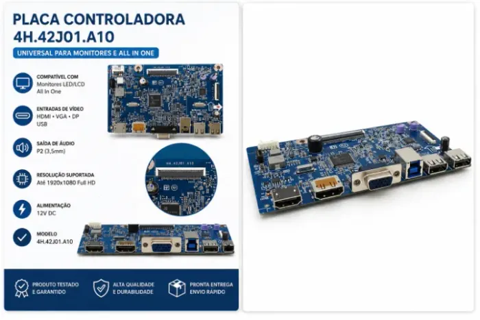 Placa Lógica Monitor Dell P2219h Com Flat 4h.42j01.a10 (Usado)