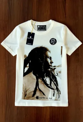 Camiseta Bob Marley Clubes Brasileiros Várias Estampas Santos meu amor 100% Algodão