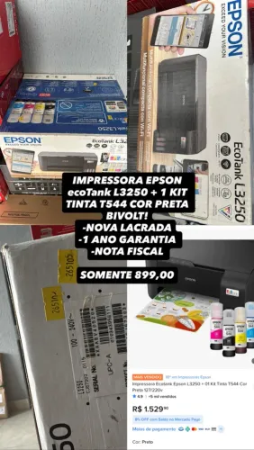 Impressora EPSON ECOTANK + KIT 4 TINTAS Produto Novo Lacrado na caixa!!