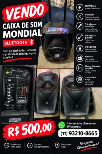 ? VENDO CAIXA DE SOM MONDIAL BLUETOOTH