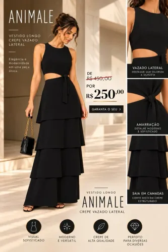 Vestido Animale Black TAM 44