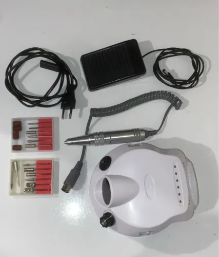 Cabine Profissional Manicure + Lixadeira Elétrica de Unha Nail Drill Profissional Bivolt