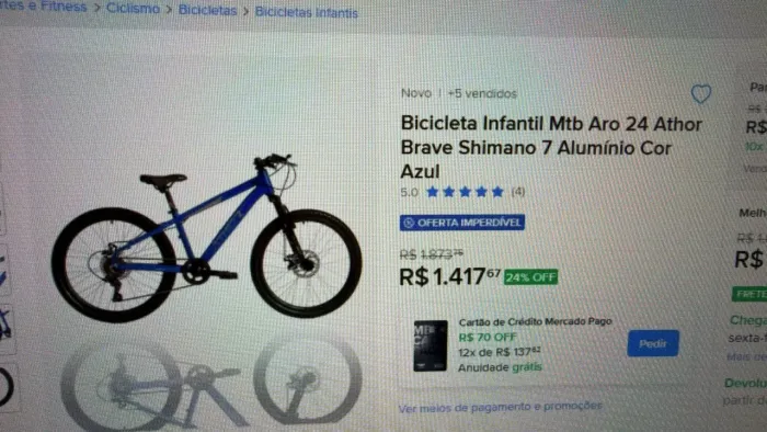 Vendo bike athos brave aro 24