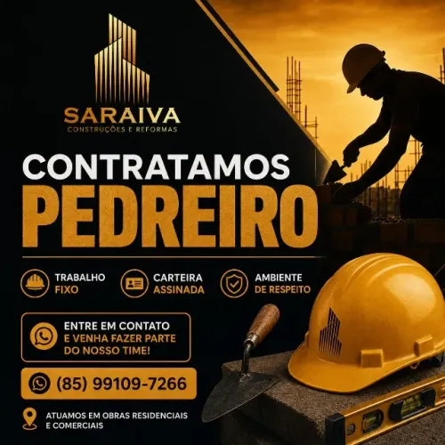 VAGAS PARA PEDREIRO