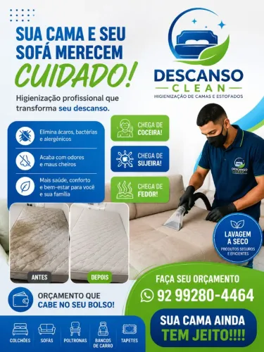 Limpeza e higienização de cama e sofa