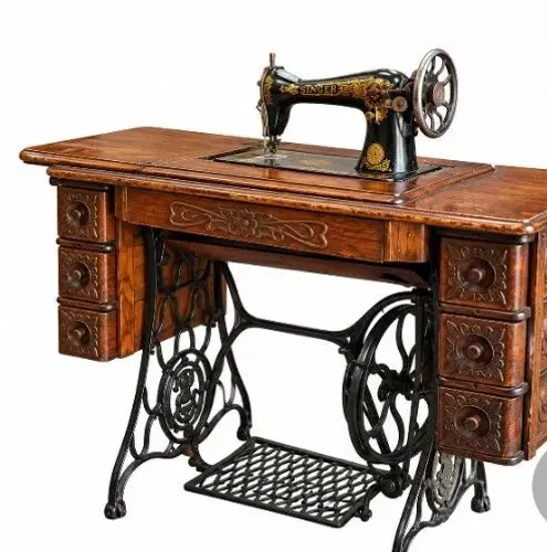 Máquina de costura singer com pedal.