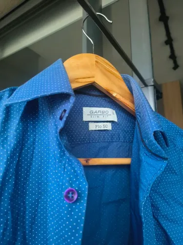 Camisa social escritório azul