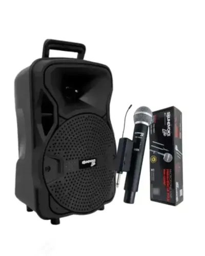 KIT CAIXA SOUNDVOICE CA80 + MICRCOFONE SEM FIO VHF - Esquenta black friday