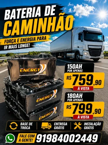 Baterias de Caminhão 150Ah/180Ah