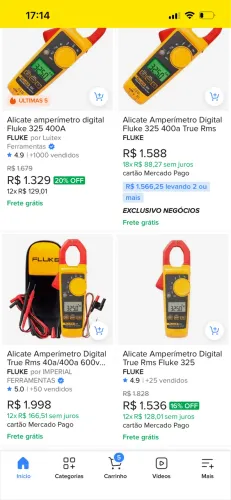 Alicate amperímetro fluck 325