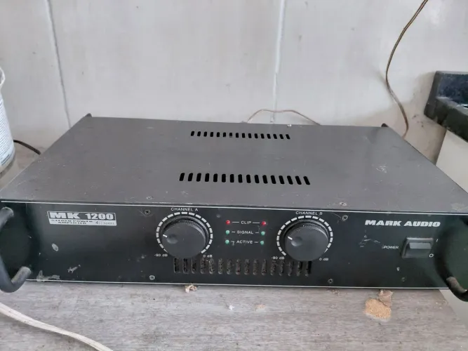 Kit caixa de som e potência mark áudio mk1200