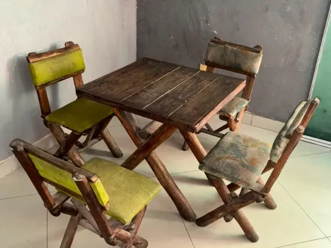 Jogo mesa rústica