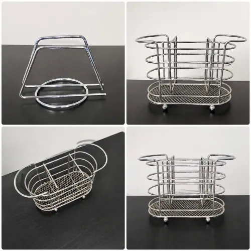 Porta talheres+ porta guardanapo inox