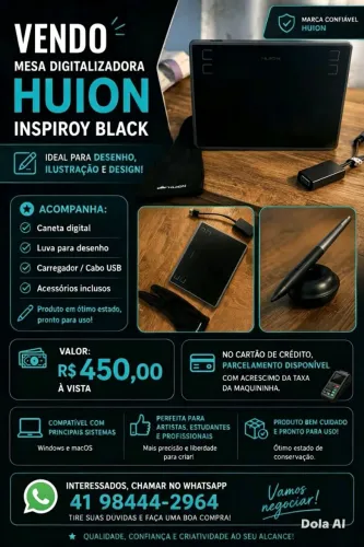 MESA DIGITALIZADORA HUION. " INSPIROY BLACK"
