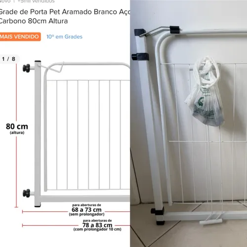 Portão branco para Pet/ cachorro