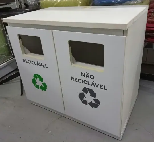 Lixeira Para Coleta Seletiva De 2 Fluxos Para Escritório