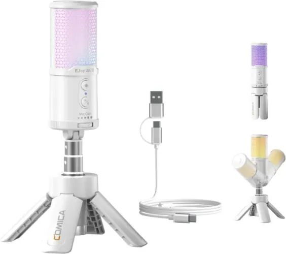 Microfone condensador de Mesa Ejoy Uni S Comica - Branco (Novo/Lacrado)
