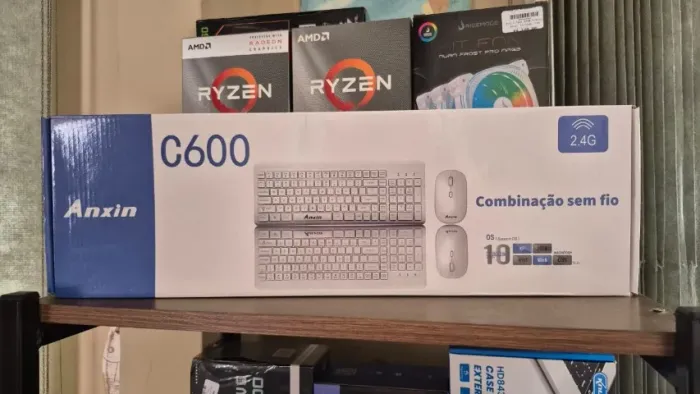 Kit Teclado e Mouse sem Fio, novo, lacrado, com garantia!