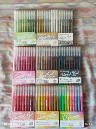 LOTE 02 - Languo Gel Pens - canetas de gel acrílicas 0,6mm - 9 conjuntos - 78 cores