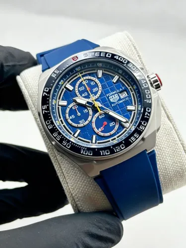 Relógio Tag H. F1 Azul Premium Cronógrafo Funcional Pulseira Silicone Azul