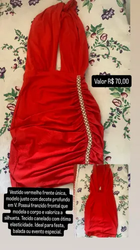 Vestido Vermelho Decote V