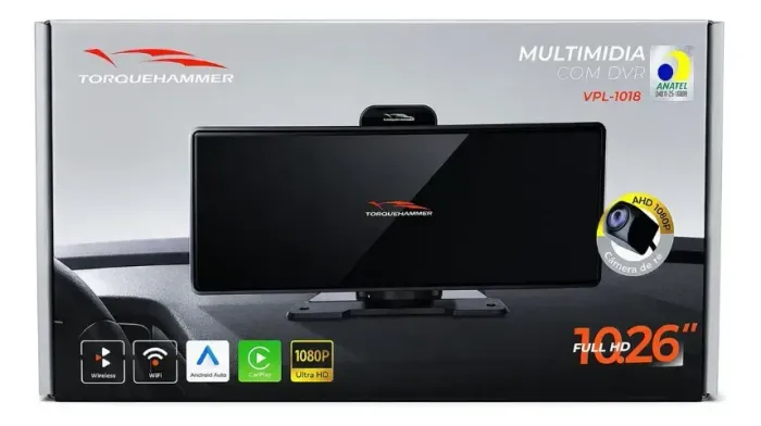 Câmera de Painel de Carro 4 Polegadas com Tela 3 Visões Completas Loop Visão Noturna VPL-3