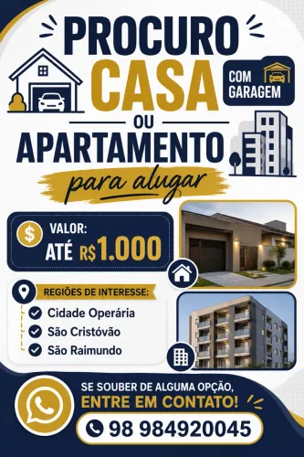 Preciso casa ou apartamento!