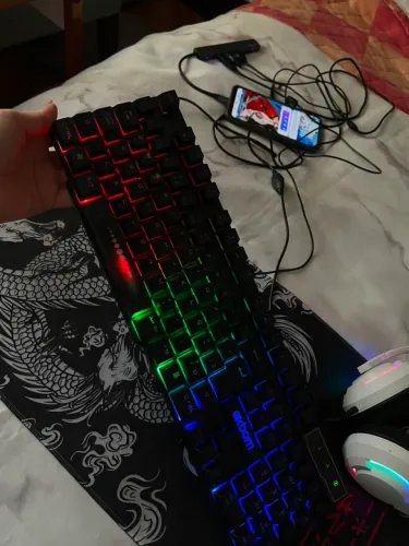 Kit Gamer Exbom + Mouse Gamer RGB + Headset Gamer RGB + Mouse Pad Grande
