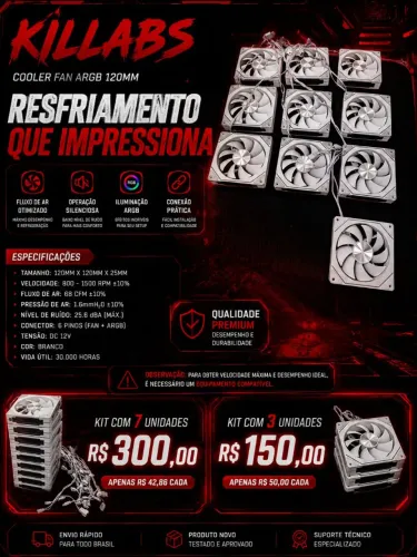 Kit Fans Prism 4RS (Preço de Repasse, não entrego)