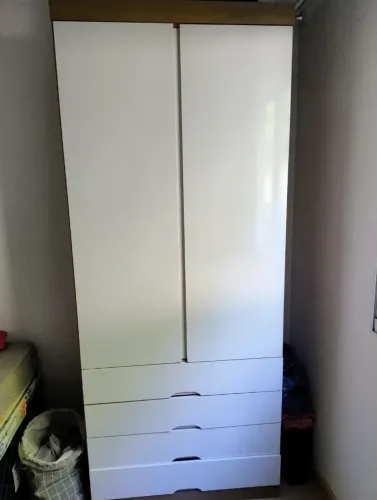 Guarda roupa branca solteiro com gavetas 