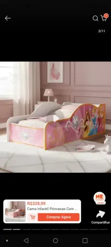 Cama Infantil Meninas De Princesas Castelo Com Colchão Rosa Criança Quarto Bonecas Grade