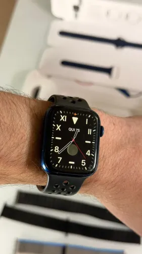 Apple Watch Series 6 44mm Azul - Completo + Pulseiras Extras
