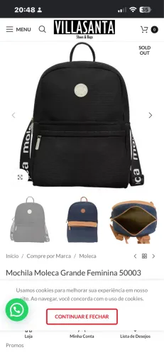 MOCHILA BOLSA UNIVERSITÁRIA FEMININA MOLECA - LINDA E SUPER VERSÁTIL!