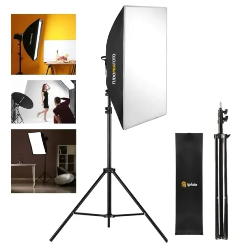 Softbox 50x70 Bivolt + Tripé 1.90- Não acompanha lâmpada