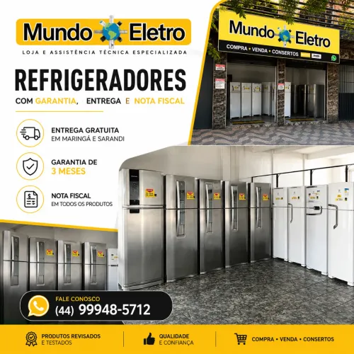 Geladeira usada - entregamos - garantia