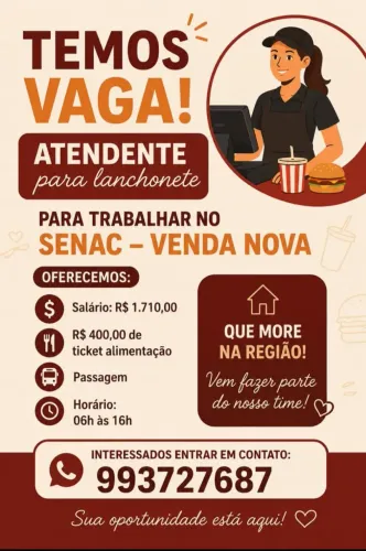 Atendente de lanchonete