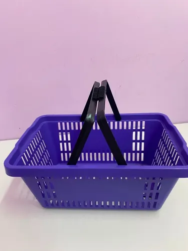 Kit 9 Mini Cestas de Compras Lilás - Plásticas com Capacidade de 7 Litros