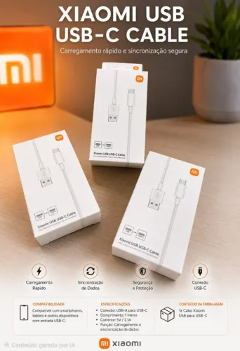 Cabo Xiaomi Turbo 67W USB-C.
