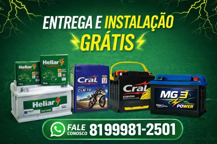 Bateria de carro e moto heliar cral mg3 ( entrega grátis)