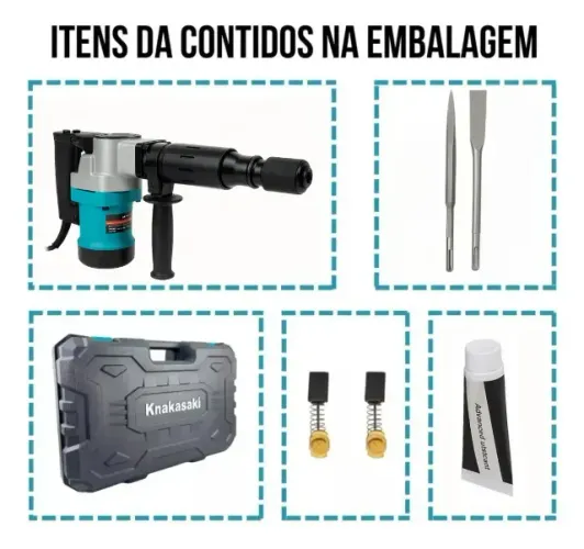 MARTELETE ROMPEDOR PERFURADOR DEMOLIDOR 12kg 2300W PERFEITO PARA OBRAS PROFISSIONAL